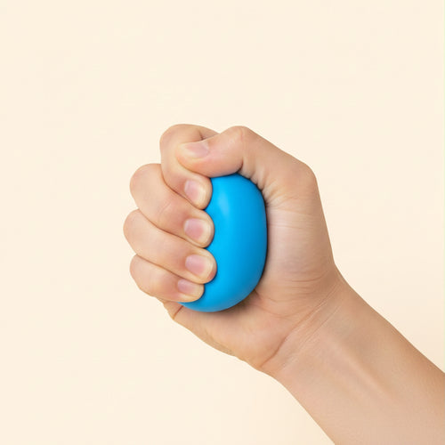 Blue ball on a beige background